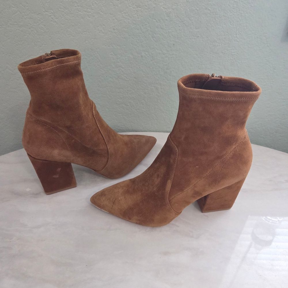 Loeffler Randall Suede Isla Brown Heeled Ankle Bootie - Picture 3 of 12
